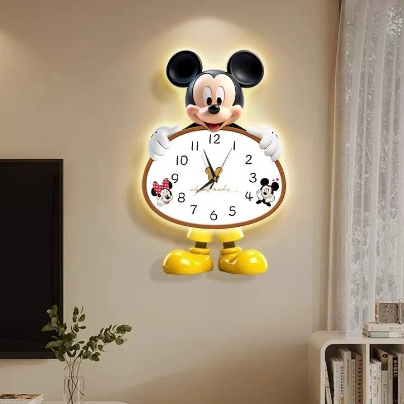 Horloge murale LED Mickey blanche salon moderne
