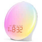 réveil lumineux radio numérique sons naturels ambre blanc chargeur usb horloge moderne led plasma