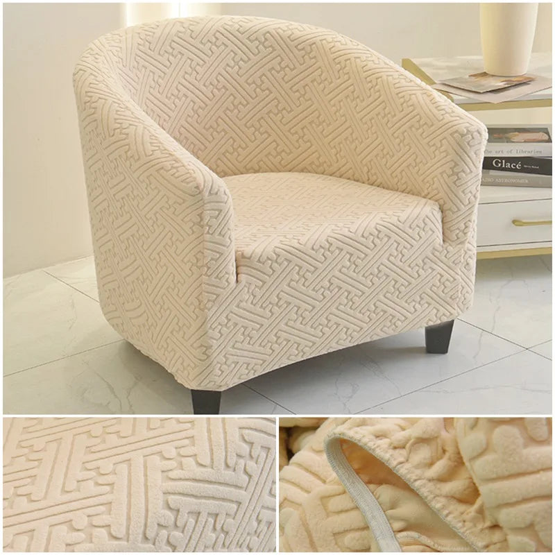 housse fauteuil moderne polyestère jacquard géométrique anti tache cat dog beige clair durable machine