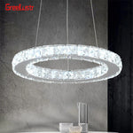 suspension lumineuse moderne cristal cubes acier inoxydable salon salle manger éclairage intérieur