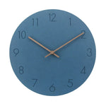 horloge murale moderne vert menthe bleu gris rouille minimaliste aiguille quartz 29cm bois texturé