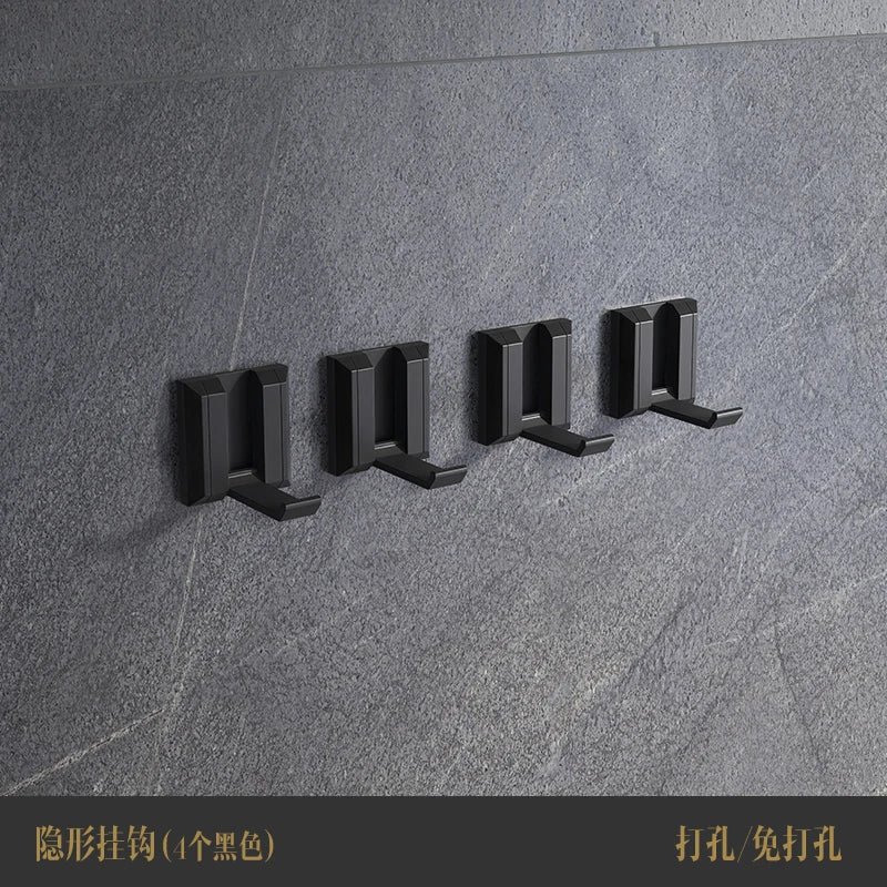 porte sacs vêtements moderne noir doré vis fixés élégants accessoires rangement mur pliant