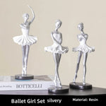 statue danseuse résine or blanc robes ballet décoration chambre enfant collection amateur
