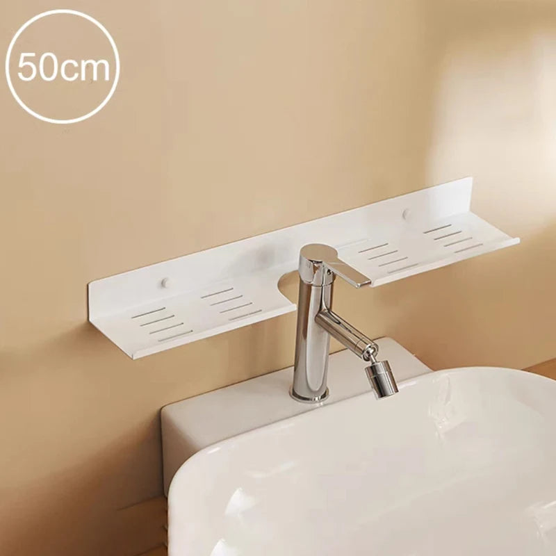 étagère murale noire adhésive aluminium moderne salle bain 20cm 30cm 40cm 50cm cosmétiques brosses
