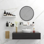 étagères murales modernes adhésives sans perçage blanc noir alliage aluminium rangement salle bain cuisine