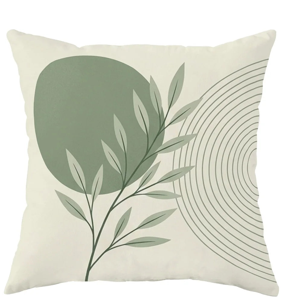 taies d'oreiller décoratives feuilles tropicales minimaliste moderne polyester beige vert 40x40cm 45x45cm 50x50cm 60x60cm