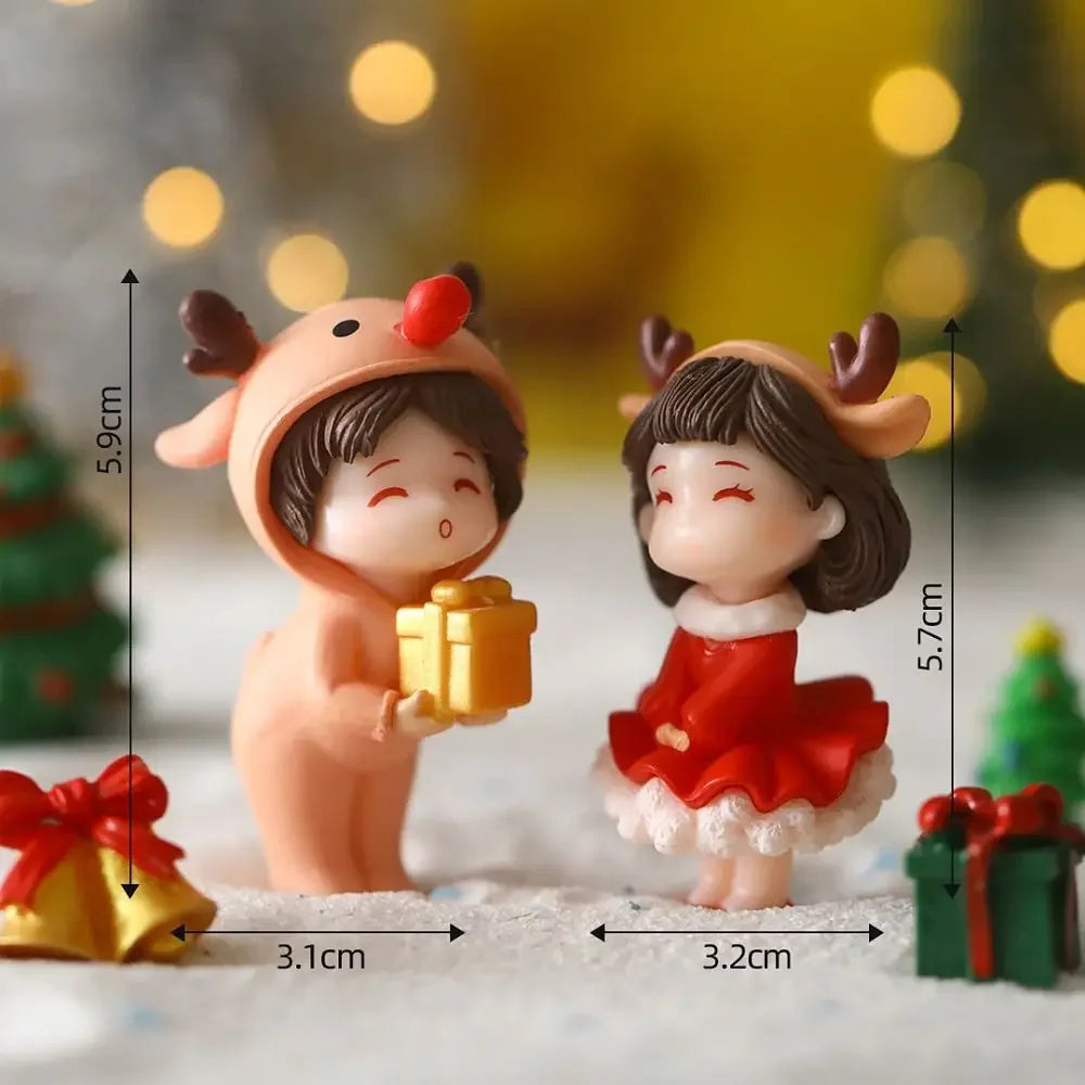 figurines couple cartoon blanc bleu décoration intérieure extérieure amoureux stylisées ornement maison jardin