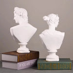 statues antiques blanc buste apollon arthemis sculptures details classiques art grec romain livres papier
