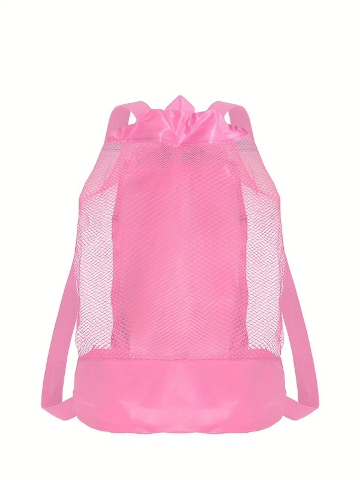 sac dos réutilisable polyestère maille rose bleu vert clair moderne fermeture éclair poche cordon