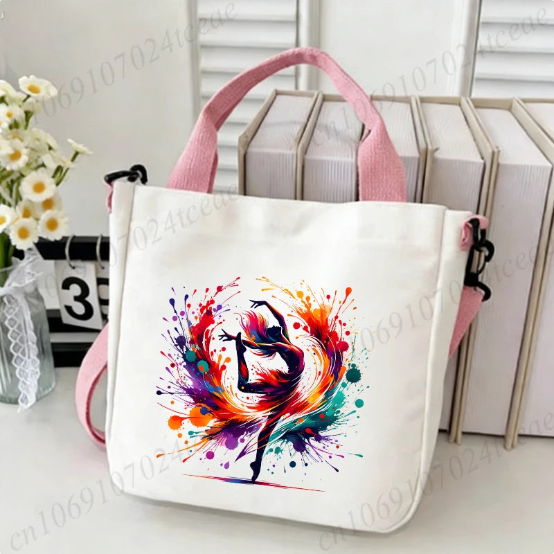 sac main femme toile danseuse papillons blanc moderne décontracté fourre tout