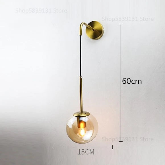lampe murale moderne or transparent fixée mur ampoule led 220v 249lm 3ans garantie