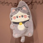 serviettes chat mignon gris blanc beige douces kawaii salle bain buccale nettoyage