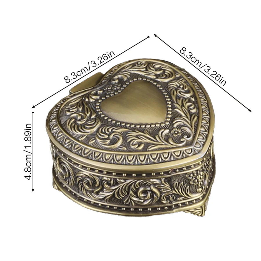 boîte bijoux argentée ornements floraux classique réutilisable rangement bijoux baroque cadenas vintage