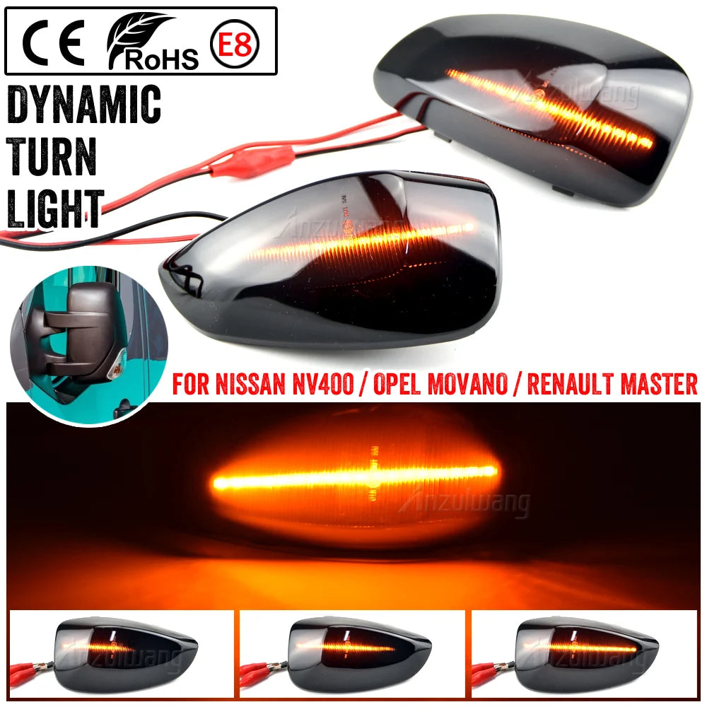 clignotant led dynamique noir moderne adhésif renault master v2010 v2022 opel movano v2010 v2021