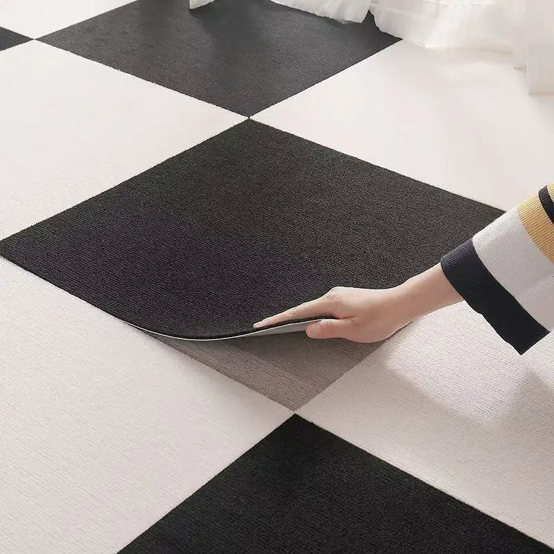 tapis sol auto adhésif antidérapant carreaux géométriques moderne maison salon chambre cuisine