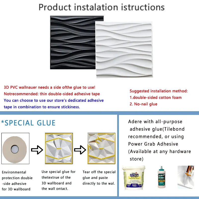 décoration murale moderne panneau 3d blanc rayures ondulées pvc autoadhésif intérieur 30x30cm