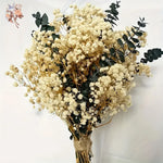 bouquets fleurs séchées blanc vert décoration maison anniversaire baby shower rustic naturel