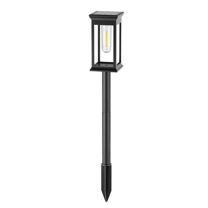 lampe solaire moderne noire transparente éclairage extérieur jardin patio vacances ip65 led rechargeable
