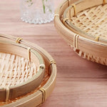 assiettes bambou tissage fin naturel traditionnel artisanal 13cm 15cm 22cm 26cm 30cm