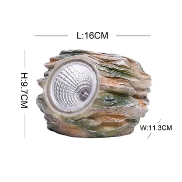 lampes extérieures rocheuses led naturelles décoratives patio jardin marron vert gris