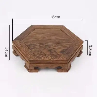 support poterie bois sculpté artisanal blanc vert marron figurine incluse traditionnel deco