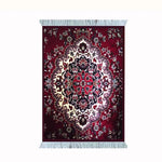 tapis persan franges ornements traditionnels rouge bleu noir beige marron classique sous verre gaming
