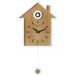 horloge murale moderne bois naturel cadre blanc aiguille quartz pendule adhésif salon deco simple