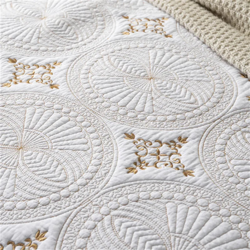 Vue rapprochée de la texture du coton et des finitions jacquard