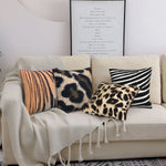 housse coussin imprimée léopard moderne 12x12 16x16 18x18 20x20 amovible lavable