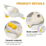 porte savon canard blanc jaune moderne salle bain douche évier