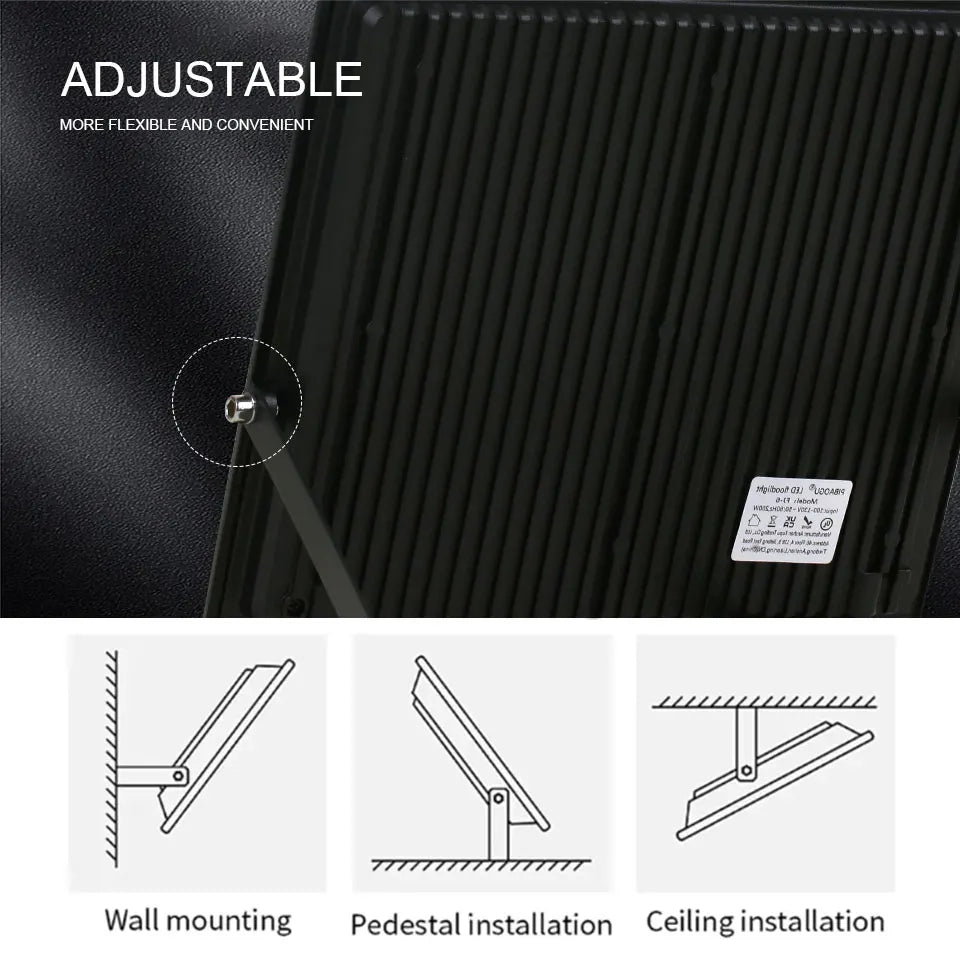 projecteur led extérieur étanche noir aluminium haute luminosité jardin mur lumière blanche moderne