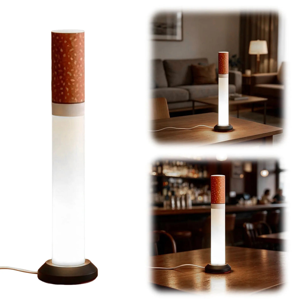 lampe table moderne marron clair serpent translucide veilleuse led creative nuit chambre erotique deco