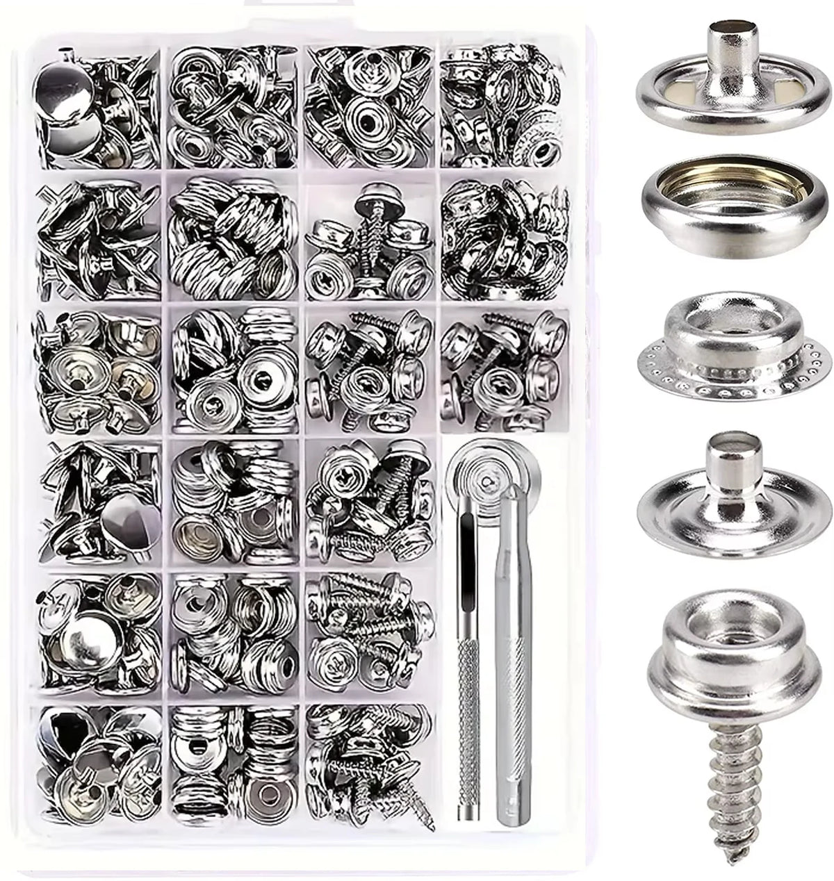 boutons pression argentés boutons trous sans nickel vis écrous postes modernes 10mm 13mm 14mm