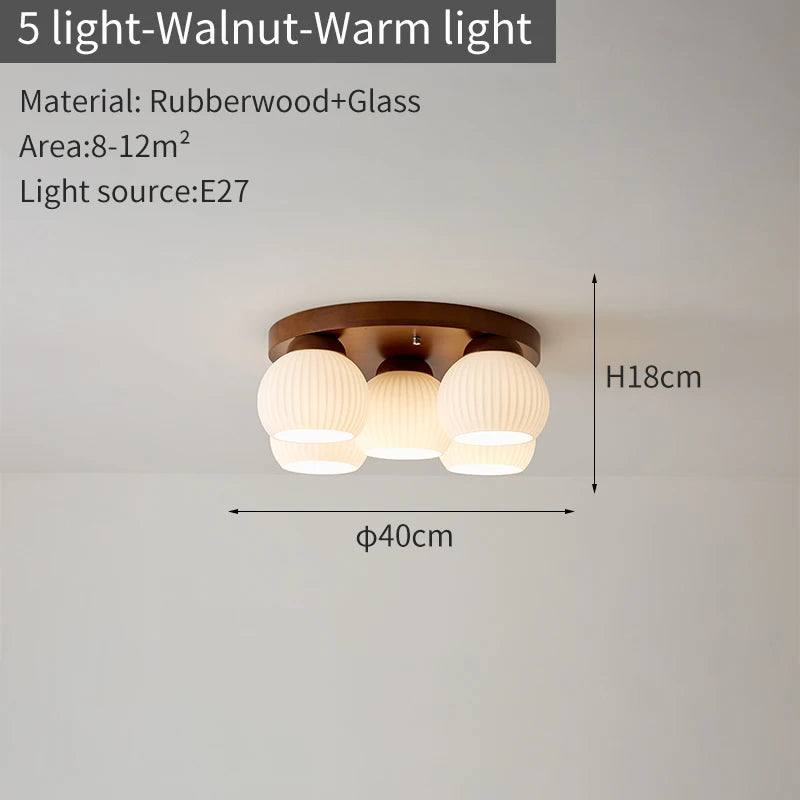 lampe moderne bois blanc abat jour verre motifs plissés éclairage chambre coucher