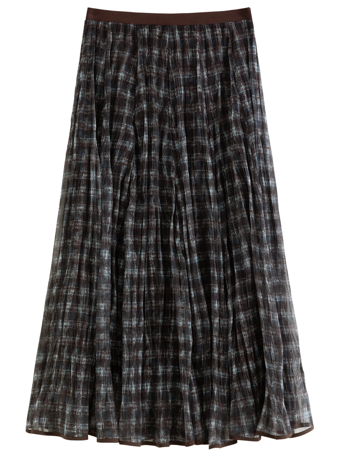 jupe plissée carreaux gris noir femme hiver classique polyestère loose midi