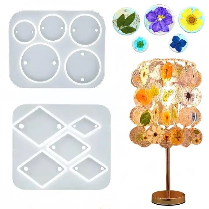moules silicone géométriques modernes cercles rectangles diamants coeurs opaques bricolage bijoux pendentifs