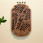 décoration murale traditionnelle gravure florale panneau bois ornements végétaux chinois classique intérieur