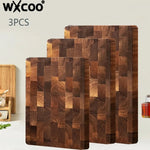 planche découper bois marron carreaux moderne double face légumes viandes kitchen chopping board