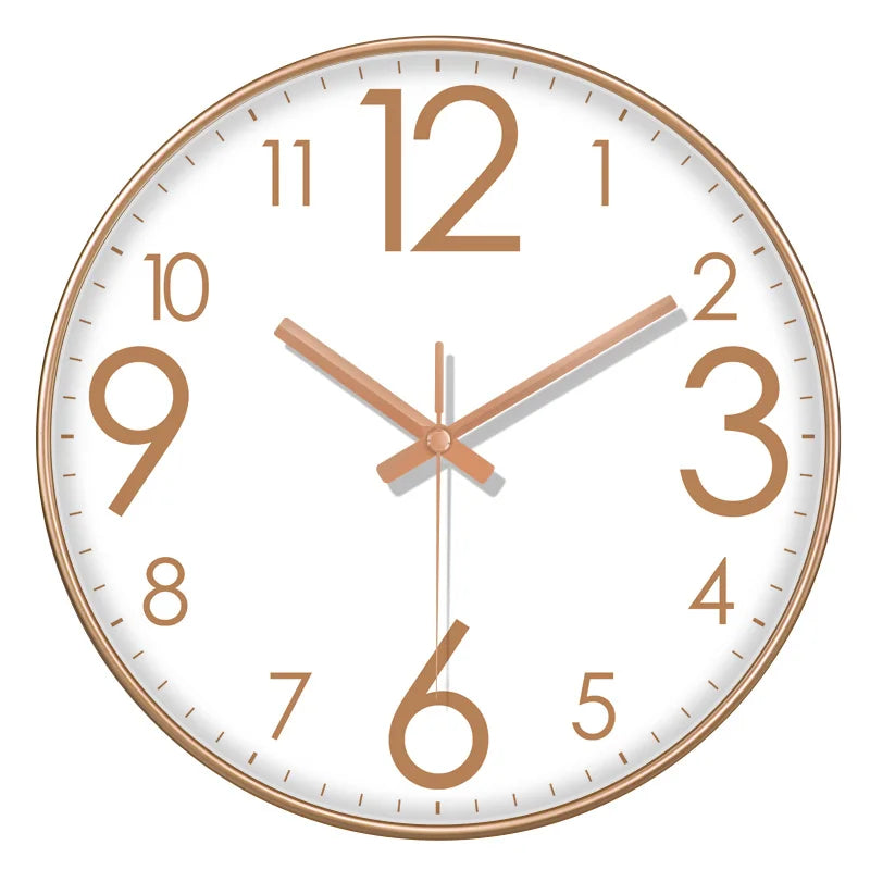 horloge murale quartz aiguille noir blanc simple facile lecture minimaliste sans tic tac moderne