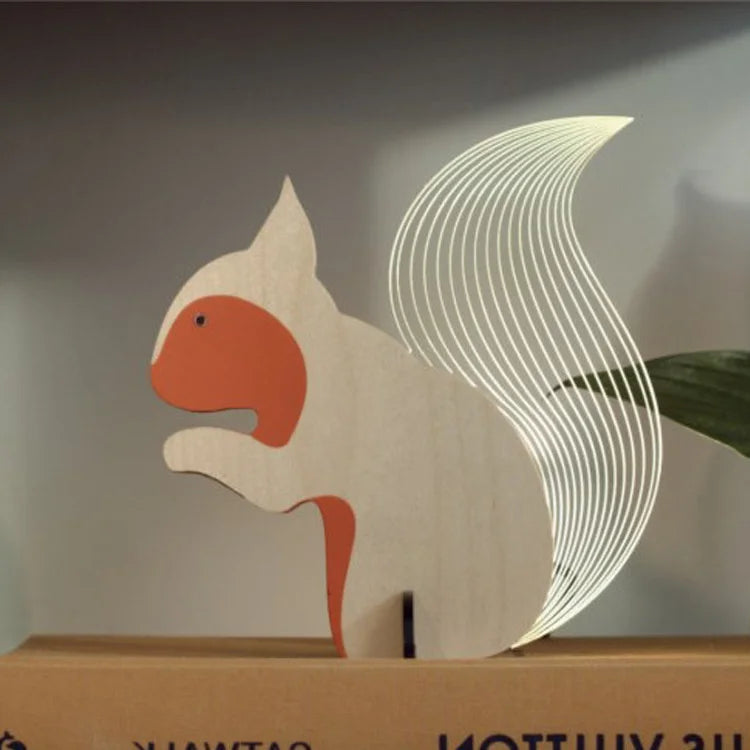 lampes decoratives animaux bois toucan baleine paon loup motifs lumineux moderne minimaliste