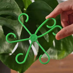 Support plante intérieure vert moderne fixe tige plante fleur six pétales incurvés plastique
