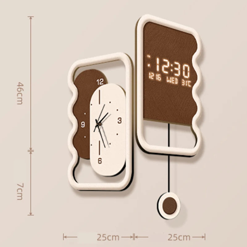 horloge murale moderne minimaliste noir blanc vert olive cadran analogique numérique transparent opaque