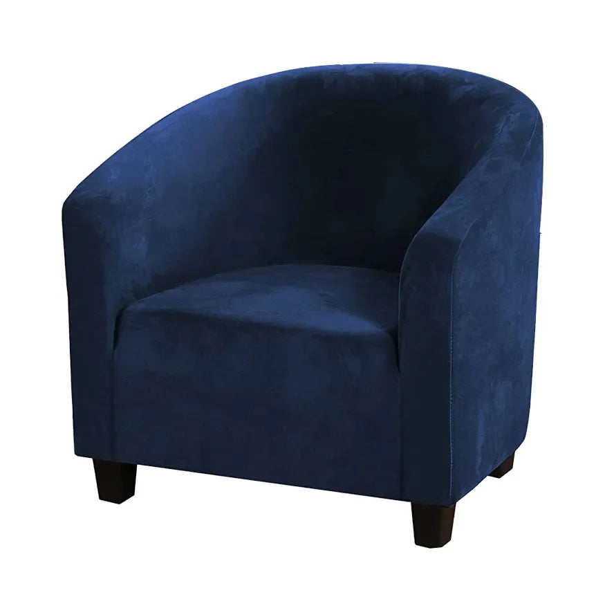 Housse fauteuil velours gris foncé étirable moderne élastiques canapé intérieur extérieur