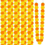 guirlande florale traditionnelle festive 150cm orange pompons intérieur mariage chandelles crâne verre