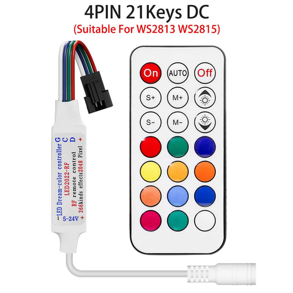 contrôleur led rubans lumineux ws2813 ws2815 14 17 21 touches télécommande rf multicolore moderne