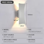 Lampe murale LED moderne minimaliste aluminium noir blanche extérieure IP65 étanche