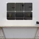 miroirs géométriques blancs modernes adhésifs 5cm 10cm 15cm 20cm 6pièces decoration mur maison chambre
