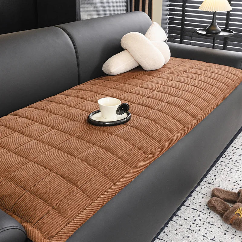 housse canapé peluche rayée gris clair moderne antidérapante machine 70x150 70x180