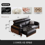 canapé d'angle moderne simili cuir noir confortable coussin marron salon adulte