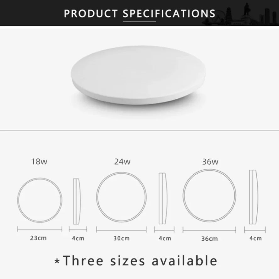 lampe led moderne blanc 23cm 30cm 36cm opaque surface flux lumineux
